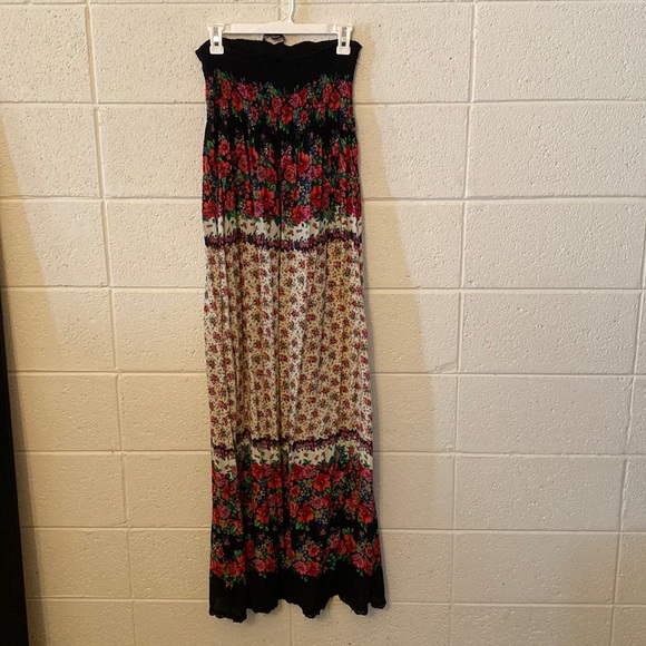 Floral Long Strapless Sundress - Picture 1 of 3